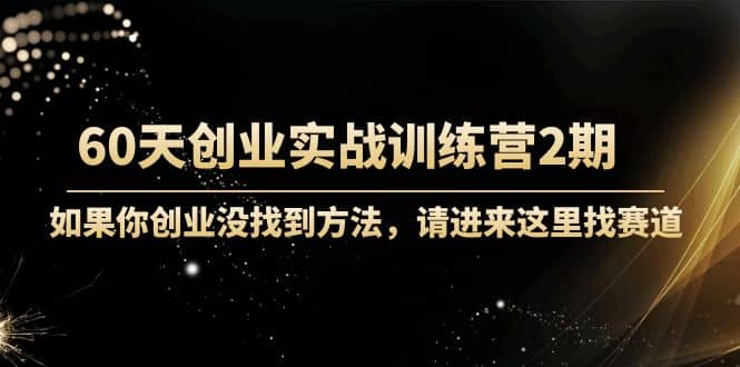 60天创业实战训练营2期：如果你创业没找到方法，进来这里找赛道-价值3000元_金轩项目库