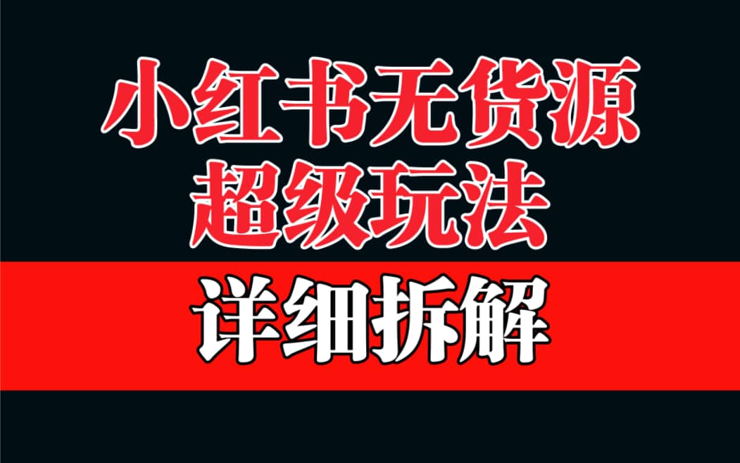 做小红书无货源，靠这个品日入1000保姆级教学_金轩项目库