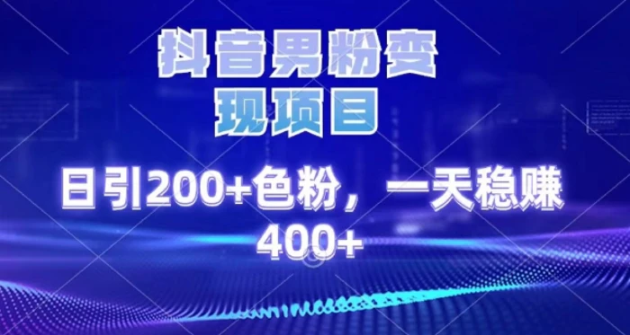 2025最新男粉项目 日引200 轻松月入2w+_金轩项目库