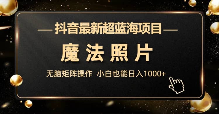 抖音最新超蓝海项目，魔法照片，无脑矩阵操作，小白也能日入1000+_金轩项目库