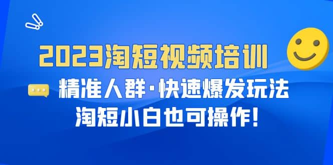 2023淘短视频培训：精准人群·快速爆发玩法，淘短小白也可操作_金轩项目库