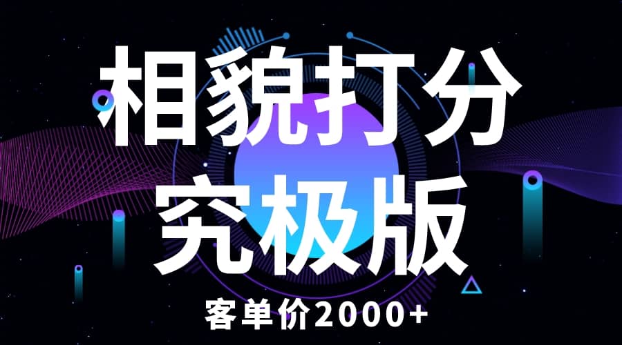 相貌打分究极版，客单价2000+纯新手小白就可操作的项目_金轩项目库