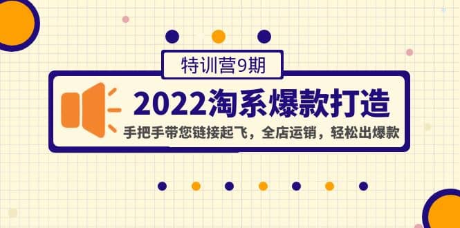 2022淘系爆款打造特训营9期：手把手带您链接起飞，全店运销，轻松出爆款_金轩项目库