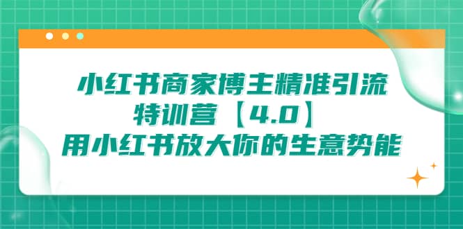 小红书商家 博主精准引流特训营【4.0】用小红书放大你的生意势能_金轩项目库