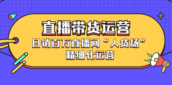 直播带货运营，销百万直播间“人货场”精细化运营_金轩项目库