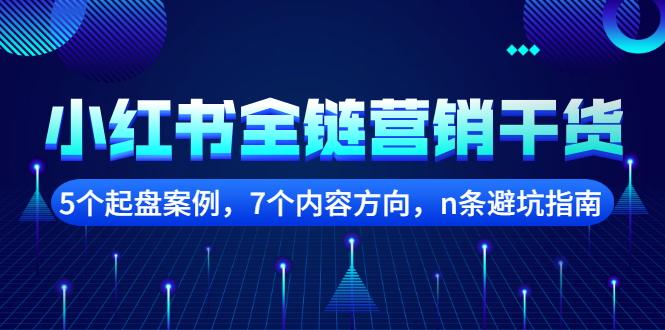 小红书全链营销干货，5个起盘案例，7个内容方向，n条避坑指南_金轩项目库