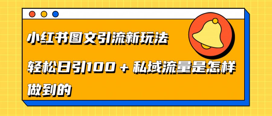 小红书图文引流新玩法，轻松日引流100+私域流量是怎样做到的_金轩项目库