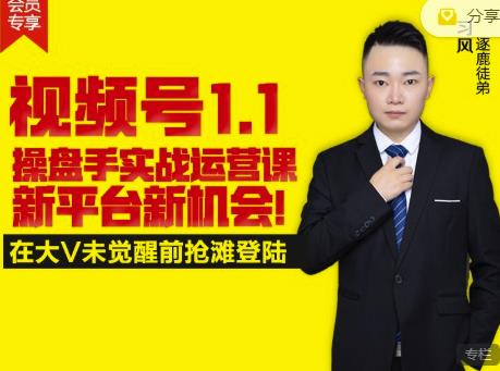 逐鹿视频号1.1操盘手实战运营课新平台新机会，打造私域流量阵地!_金轩项目库