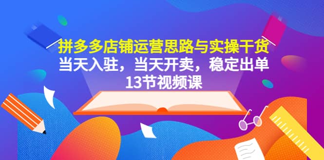 拼多多店铺运营思路与实操干货，当天入驻，当天开卖，稳定出单（13节课）_金轩项目库