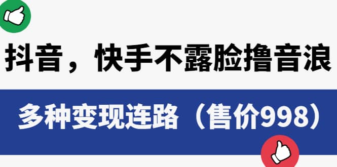 抖音，快手不露脸撸音浪项目，多种变现连路（售价998）_金轩项目库