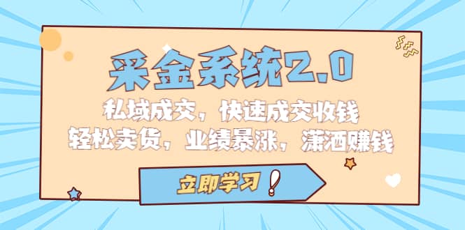 采金 系统2.0，私域成交，快速成交收钱，轻松卖货，业绩暴涨，潇洒赚钱_金轩项目库