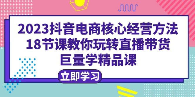2023抖音电商核心经营方法：18节课教你玩转直播带货，巨量学精品课_金轩项目库