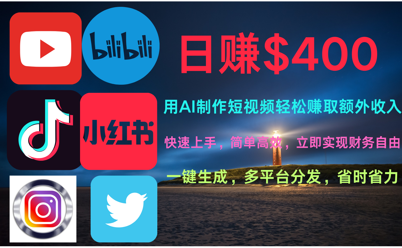 玩转全网视频平台，创造视频就能轻松赚取每天400美金_金轩项目库