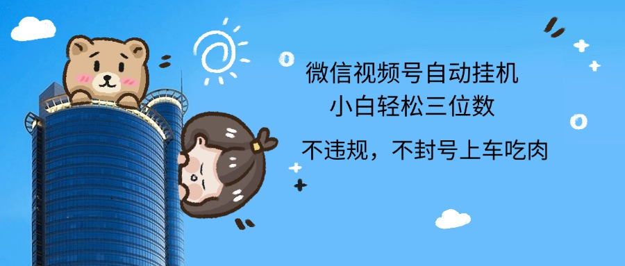 2024最新微信视频号挂机小白轻松日入三位数_金轩项目库
