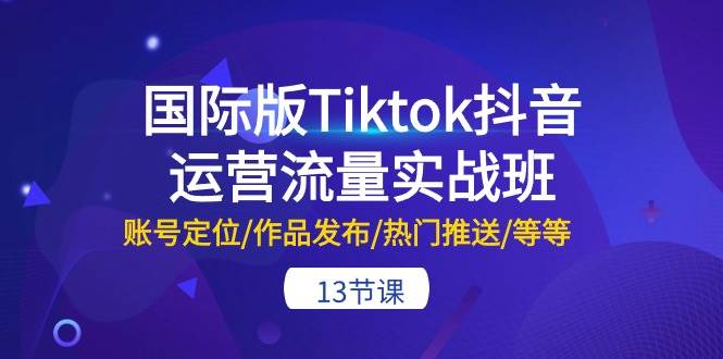 国际版Tiktok抖音运营流量实战班：账号定位/作品发布/热门推送/等等-13节_金轩项目库