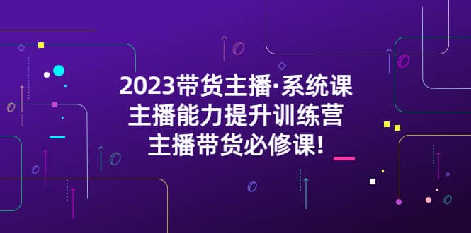 2023带货主播·系统课，主播能力提升训练营，主播带货必修课_金轩项目库