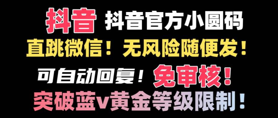 抖音二维码直跳微信技术！站内随便发不违规！！_金轩项目库