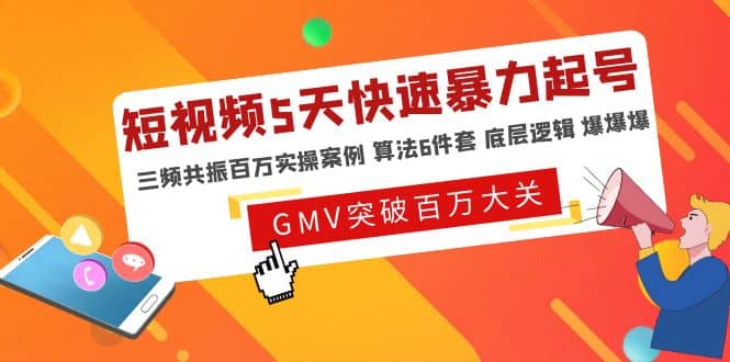 短视频5天快速暴力起号，三频共振百万实操案例 算法6件套 底层逻辑 爆爆爆_金轩项目库