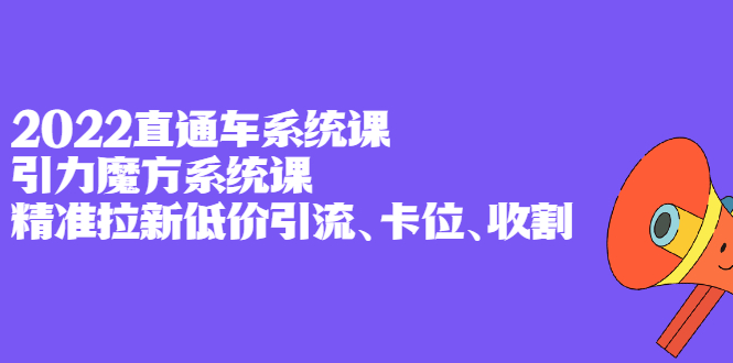 2022直通车系统课+引力魔方系统课，精准拉新低价引流、卡位、收割_金轩项目库