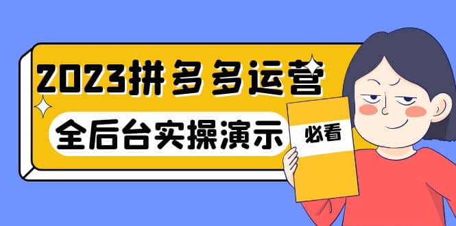 2023拼多多·运营：14节干货实战课，拒绝-口嗨，全后台实操演示_金轩项目库