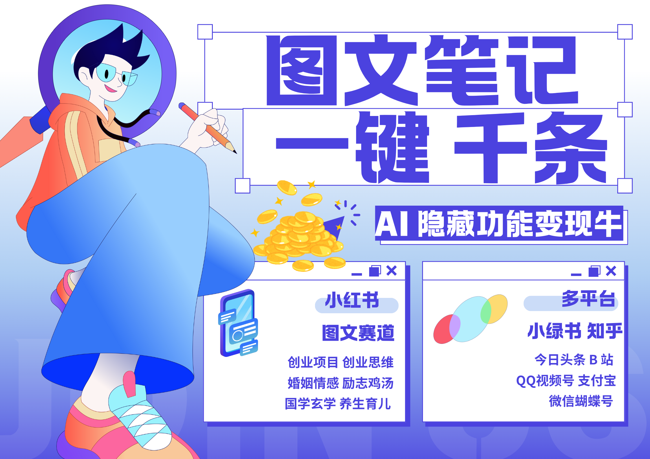 小红书小绿书 秒生图文一键千条 轻松变现3W+_金轩项目库