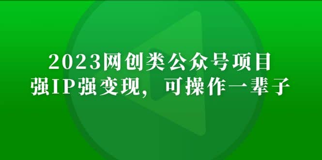 2023网创类公众号项目，强IP强变现，可操作一辈子_金轩项目库