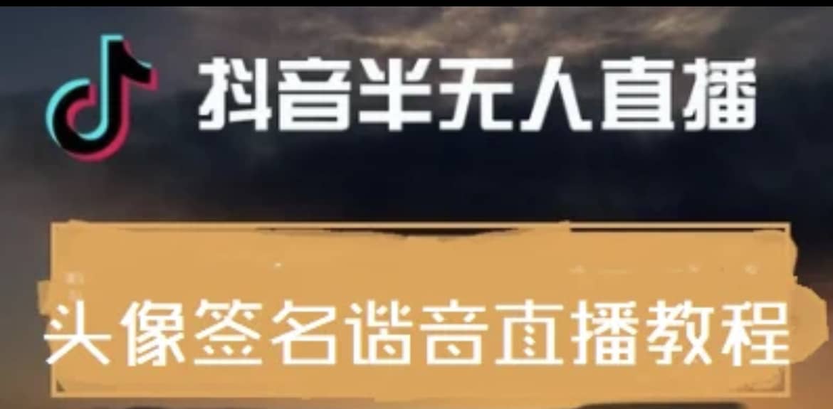 最近火爆的抖音头像签名设计半无人直播直播项目：直播教程+素材+直播话术_金轩项目库