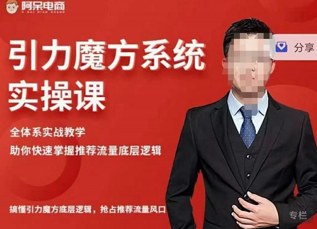 阿呆-引力魔方系统实操课，全体系实战教学，助你快速掌握推荐流量底层逻辑_金轩项目库