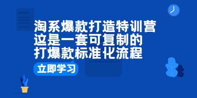 淘系爆款打造特训营：这是一套可复制的打爆款标准化流程_金轩项目库