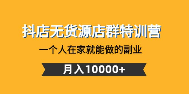抖店无货源店群特训营：一个人在家就能做的副业_金轩项目库