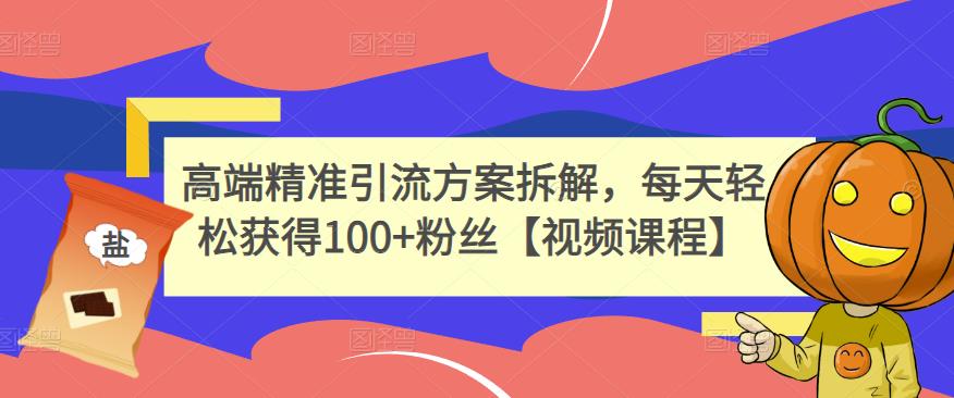 高端精准引流方案拆解，每天轻松获得100+粉丝【视频课程】_金轩项目库