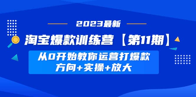 淘宝爆款训练营【第11期】 从0开始教你运营打爆款，方向+实操+放大_金轩项目库