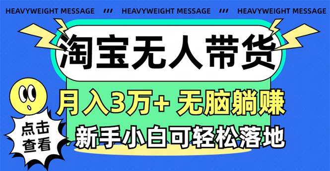 淘宝无人带货3.0高收益玩法，月入3万+，无脑躺赚，新手小白可落地实操_金轩项目库