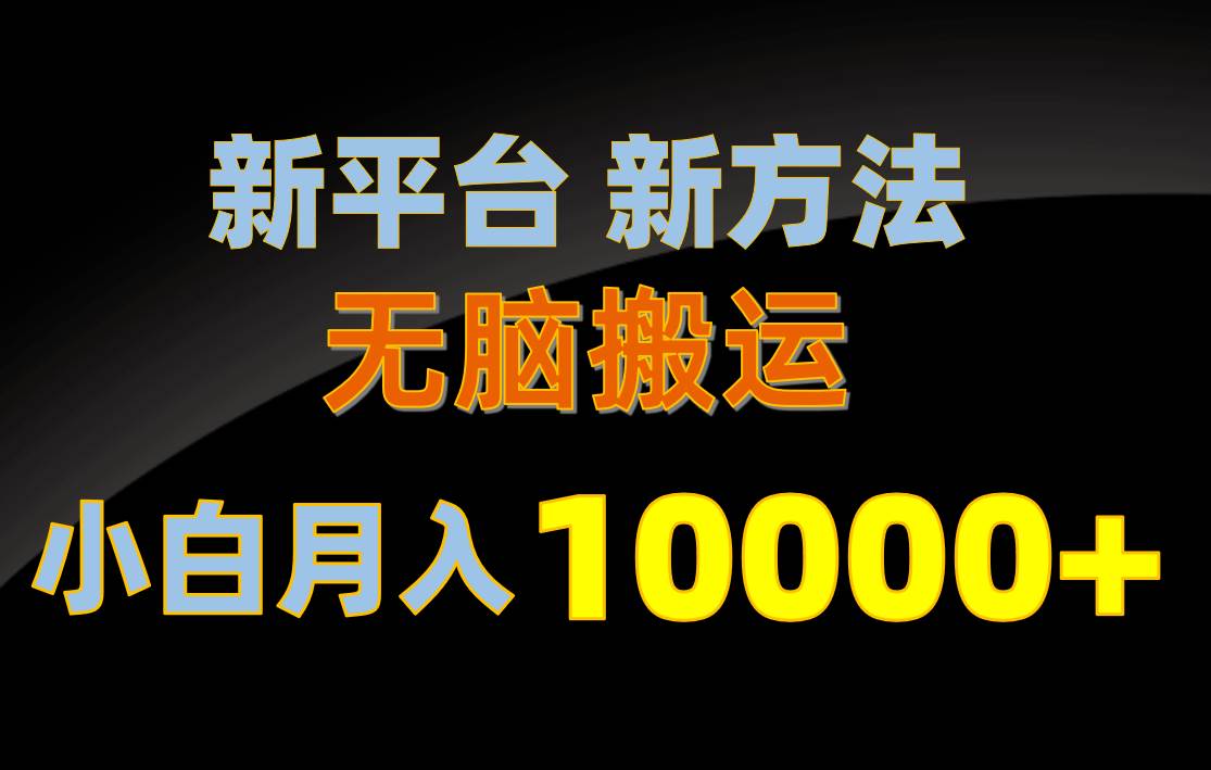 新平台新方法，无脑搬运，月赚10000+，小白轻松上手不动脑_金轩项目库