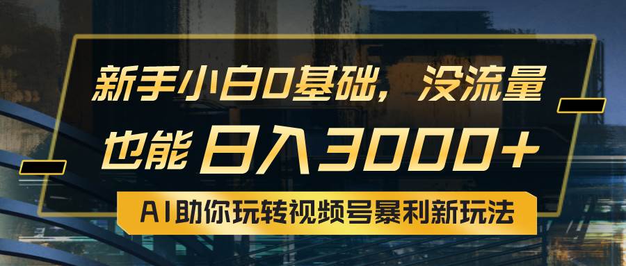 小白0基础，没流量也能日入3000+：AI助你玩转视频号暴利新玩法_金轩项目库