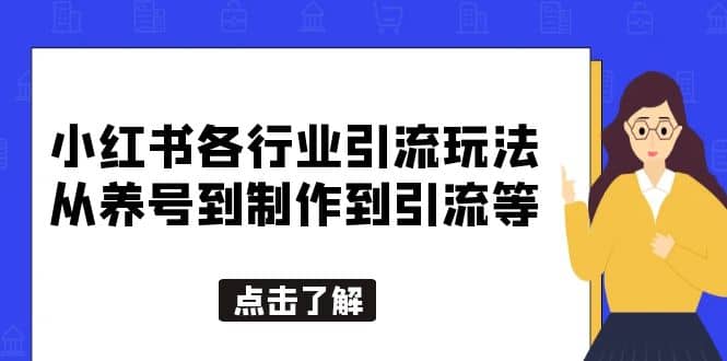 小红书各行业引流玩法，从养号到制作到引流等，一条龙分享给你_金轩项目库