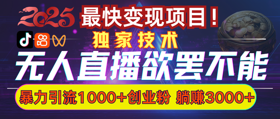 欲罢不能的无人直播引流，超暴力日引流1000+高质量精准创业粉_金轩项目库
