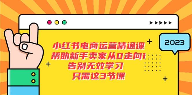 小红书电商·运营精通课，帮助新手卖家从0走向1 告别无效学习（7节视频课）_金轩项目库