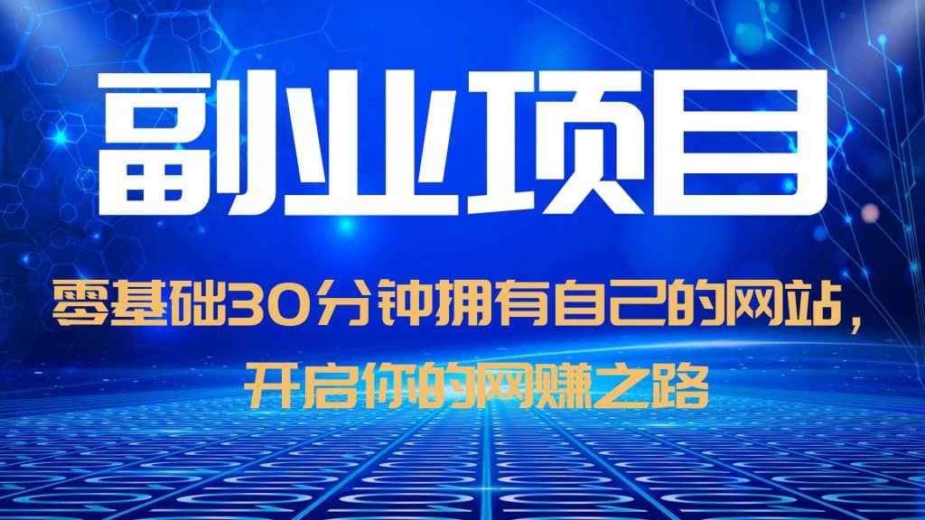 零基础30分钟拥有自己的网站，日赚1000+，开启你的网赚之路（教程+源码）_金轩项目库