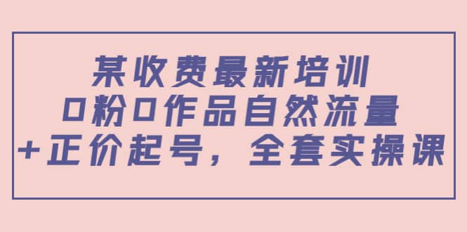 某收费最新培训：0粉0作品自然流量+正价起号，全套实操课_金轩项目库