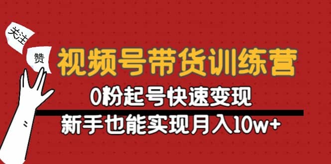 视频号带货训练营：0粉起号快速变现_金轩项目库