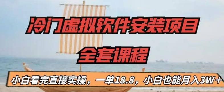 冷门虚拟软件安装项目，一单18.8，小白也能月入3W＋_金轩项目库