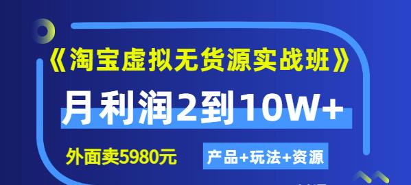 《淘宝虚拟无货源实战班》线上第四期：月利润2到10W+（产品+玩法+资源)_金轩项目库