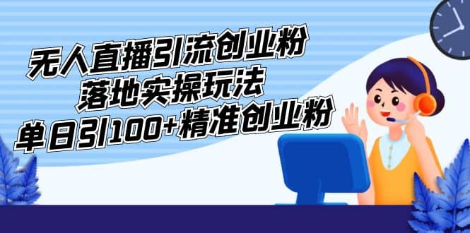 外面收费3980的无人直播引流创业粉落地实操玩法，单日引100+精准创业粉_金轩项目库