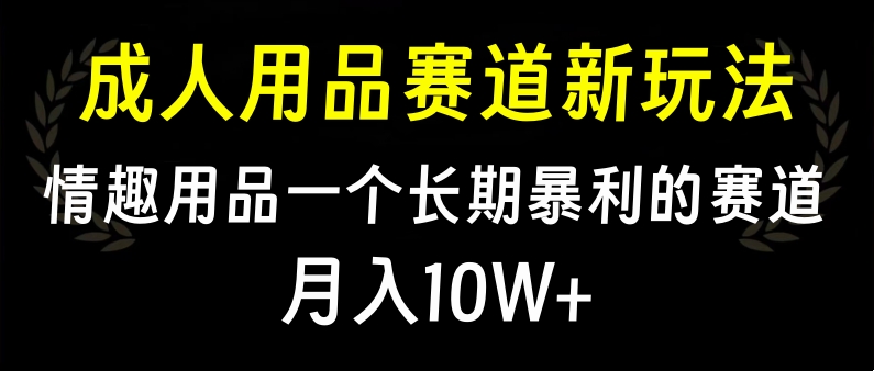 大人用品赛道新玩法，情趣用品一个长期暴利的赛道，月入10W+_金轩项目库