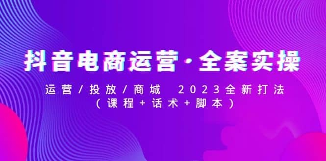 抖音电商运营·全案实操：运营/投放/商城 2023全新打法_金轩项目库