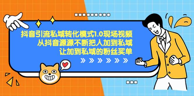 抖音-引流私域转化模式1.0现场视频，从抖音源源不断把人加到私域，让加到私域的粉丝买单_金轩项目库