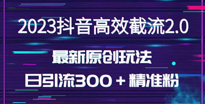 日引300＋创业粉，独家抖音高效截流2.0玩法（价值1280）_金轩项目库