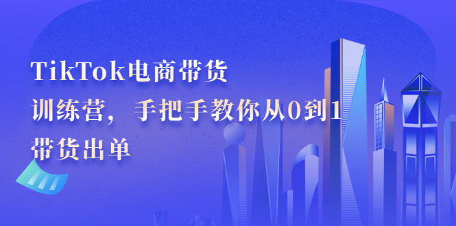 TikTok电商带货训练营，手把手教你从0到1带货出单_金轩项目库