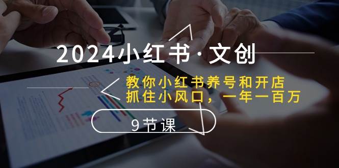 2024小红书·文创：教你小红书养号和开店、抓住小风口 一年一百万 (9节课)_金轩项目库